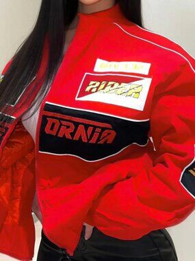 F1-inspired Racing Bomber Jacket - Size Large - New with Tags